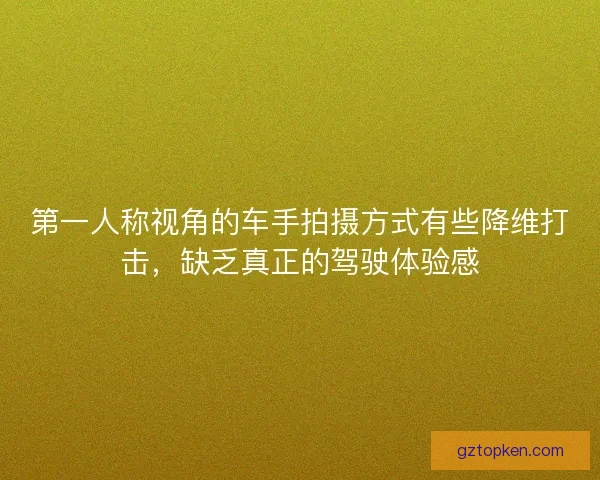 第一人称视角的车手拍摄方式有些降维打击，缺乏真正的驾驶体验感