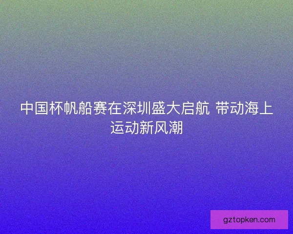 中国杯帆船赛在深圳盛大启航 带动海上运动新风潮